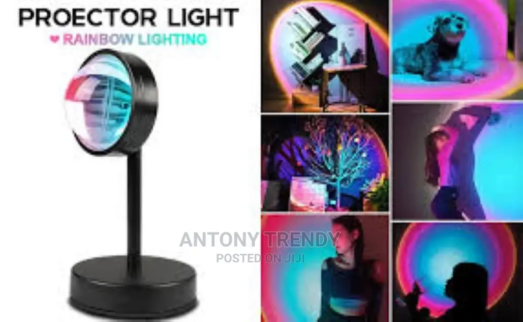 Sunset Projection Led Light, Rainbow Floor Stand Modern Lam