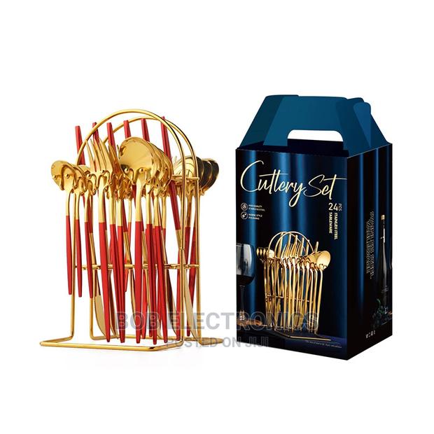 24pcs Gold Cutlery Set