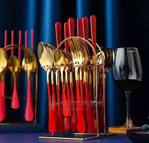 24pcs Gold Cutlery Set - thumbnail 3