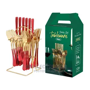 24pcs Gold Cutlery Set