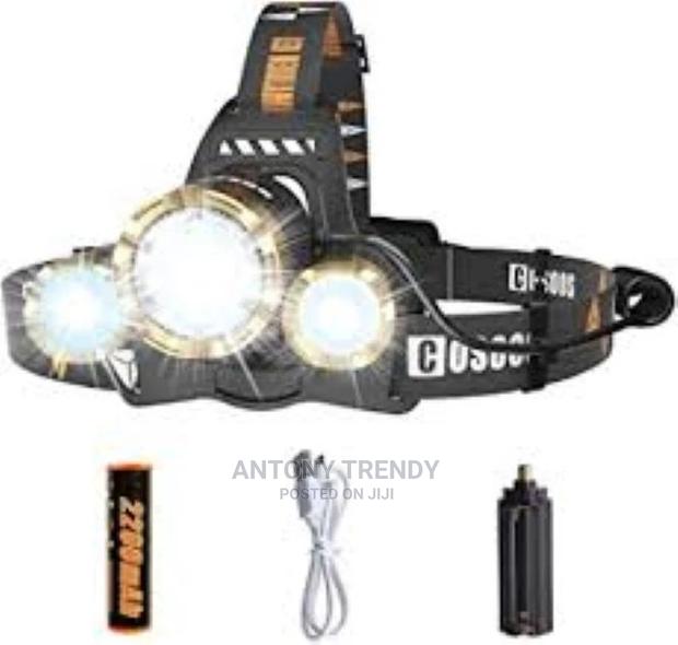 Rechargeable Headlamp, ELMCHEE 3 LED Headlamp 4 Modes 18650 - main view