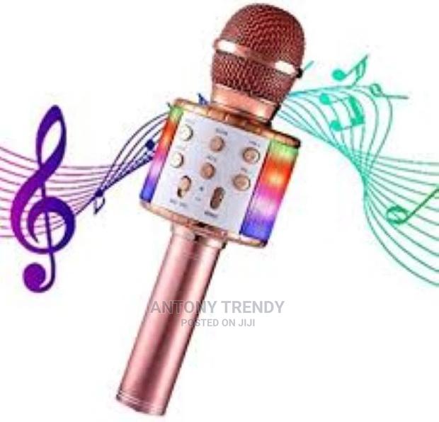 Silver in Colour Karaoke Microphone,4-in-1 Portable Handheld - main view