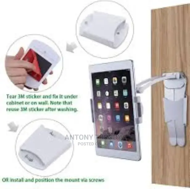 Digital Kitchen Tablet Mount Stand 2-in-1 Wall, Table, Coun