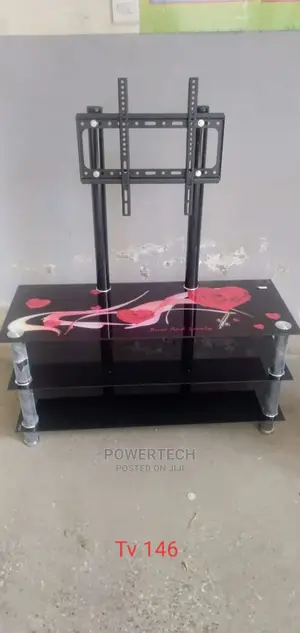 Classic Glass Tv Stand Red in Colour