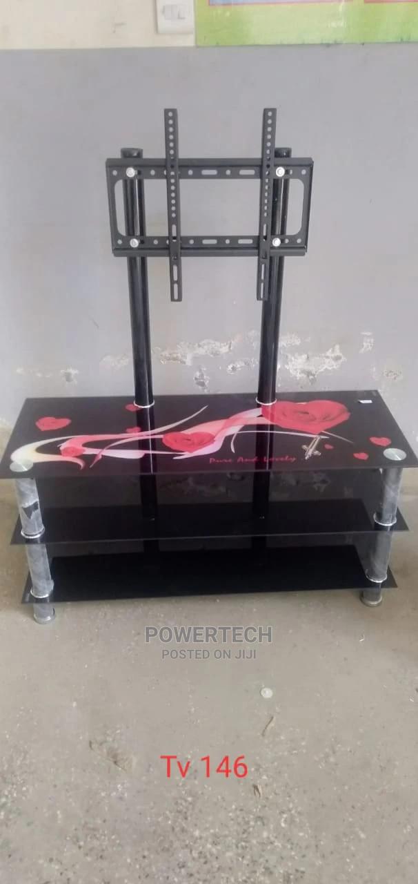 Classic Glass Tv Stand Red in Colour