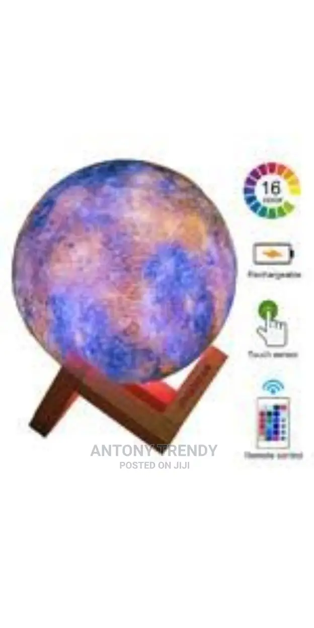 Moon Lamp, Mono Living, 16 Colors 3D Print Moon Light (7.1in
