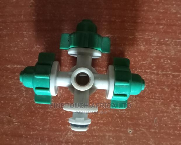 Four Way Foggers for Greenhouse Irrigation and Mist Cooling.
