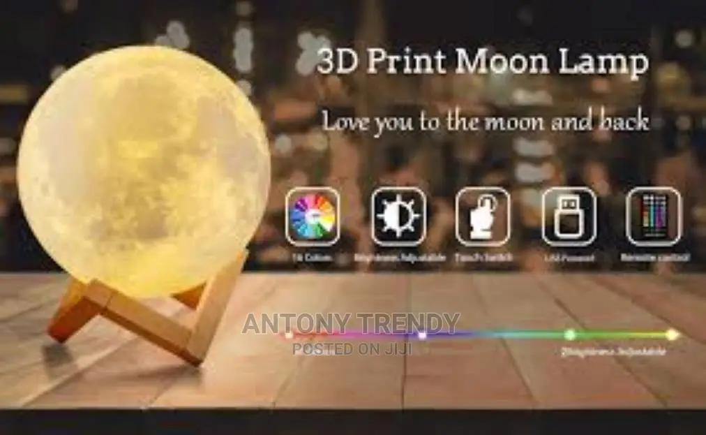 Moon Lamp, DTOETKD 16 Colors 3D Printing LED Moon Night Ligh