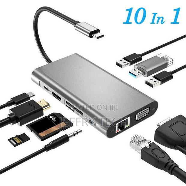 USB Type C Hub Type-C to HDMI 4K VGA Adapter RJ45 Lan Ethern - main view