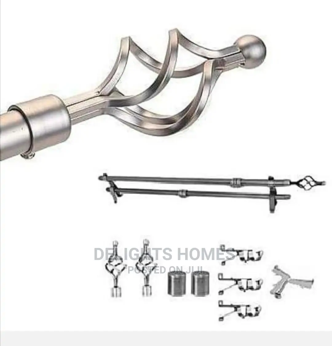 Curtain Rods 2m Double Silver and Gold