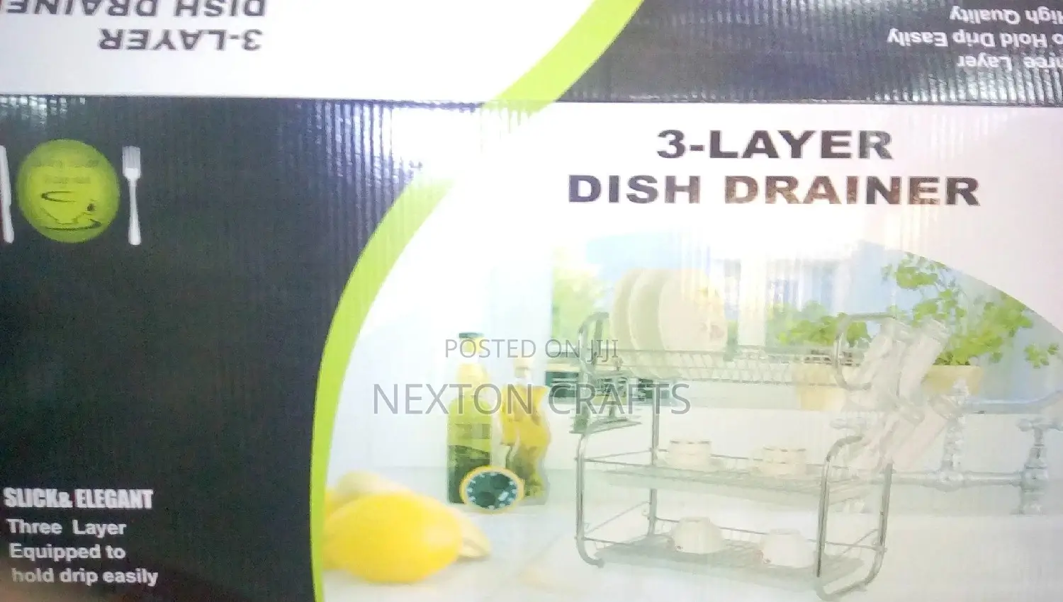 3 Layer Dish Drainer Stainless Steel Glass Holder