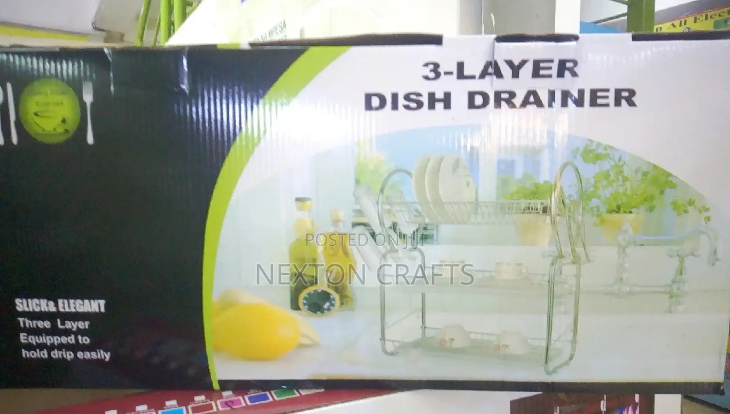 3 Layer Dish Drainer Stainless Steel Glass Holder