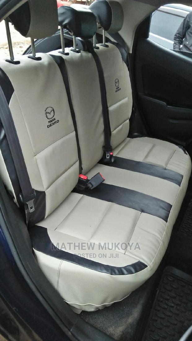 Beige and Black Car Seat Covers