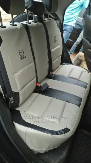 Beige and Black Car Seat Covers