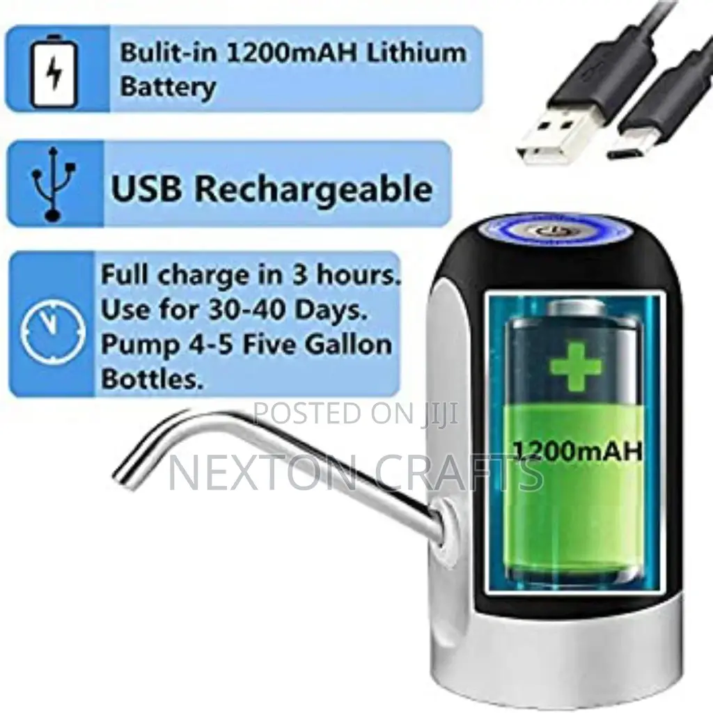 Water Bottle Pump, Automatic Water Dispenser, USB Charging
