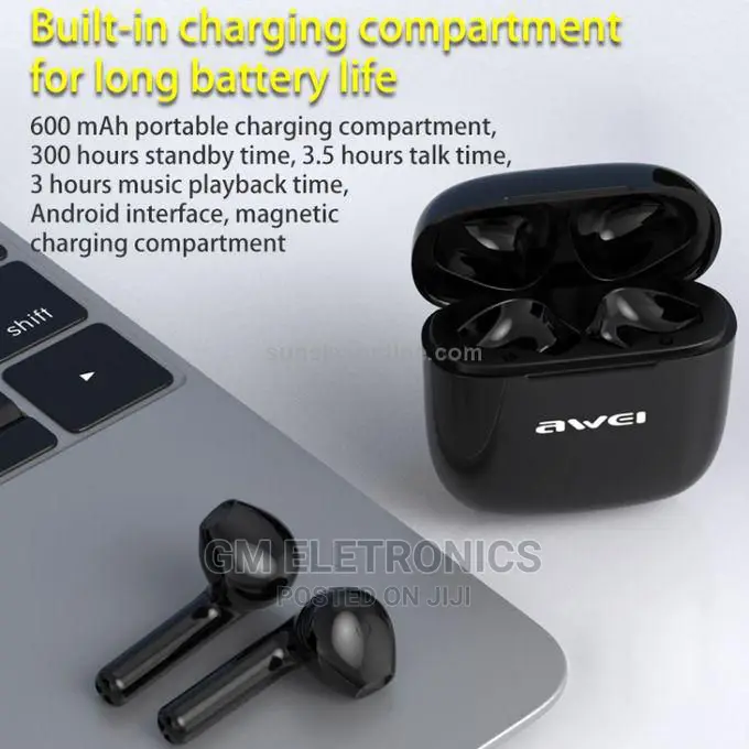 Awei TWS Sport Wireless Earphones With Charging Case.