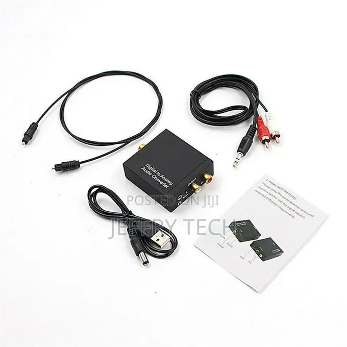 3.5mm Digital Coaxial Toslink Optical to Analog L/R RCA Audi