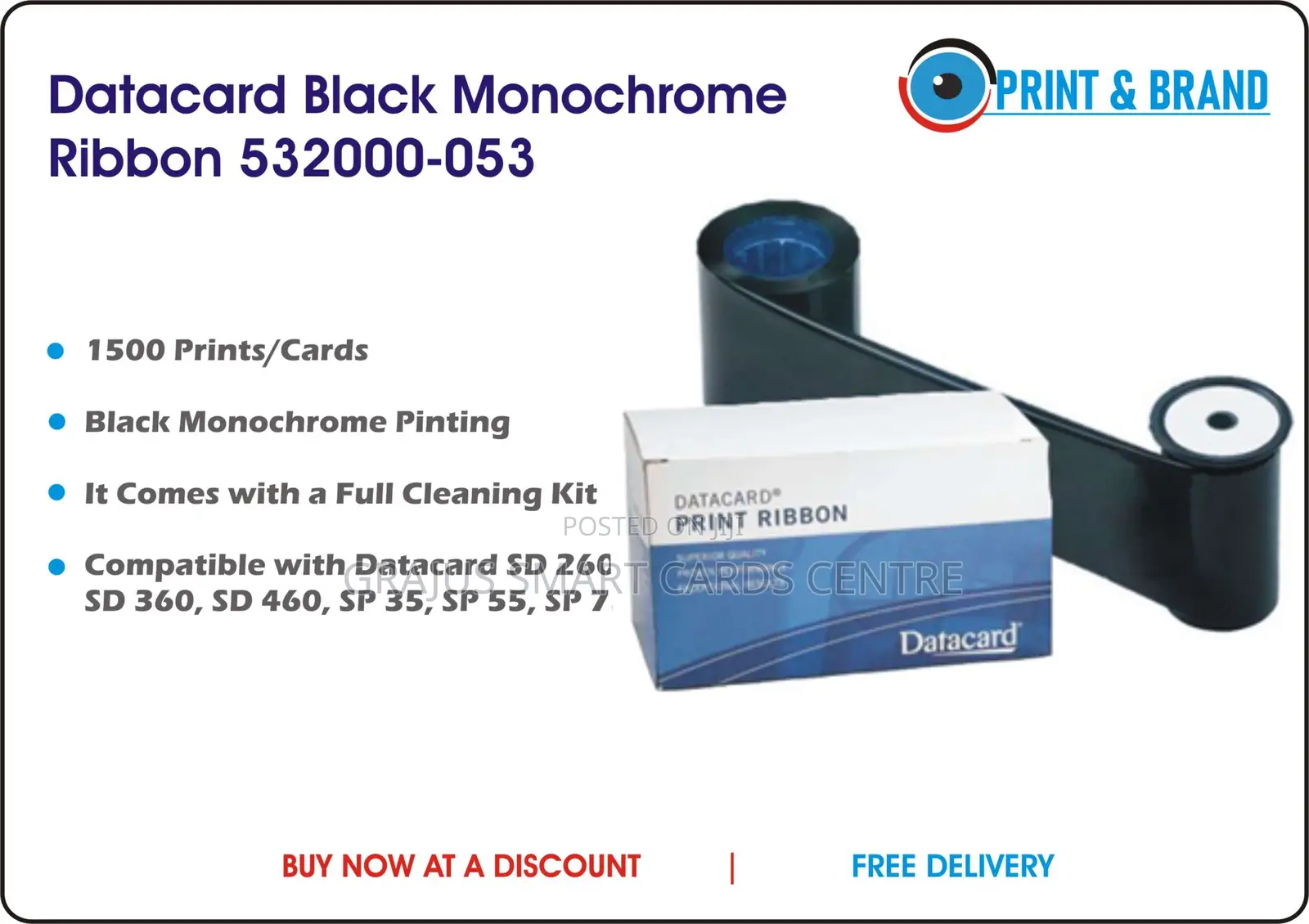 Datacard Black Ribbon 532000-053 for SD260, 360, 460