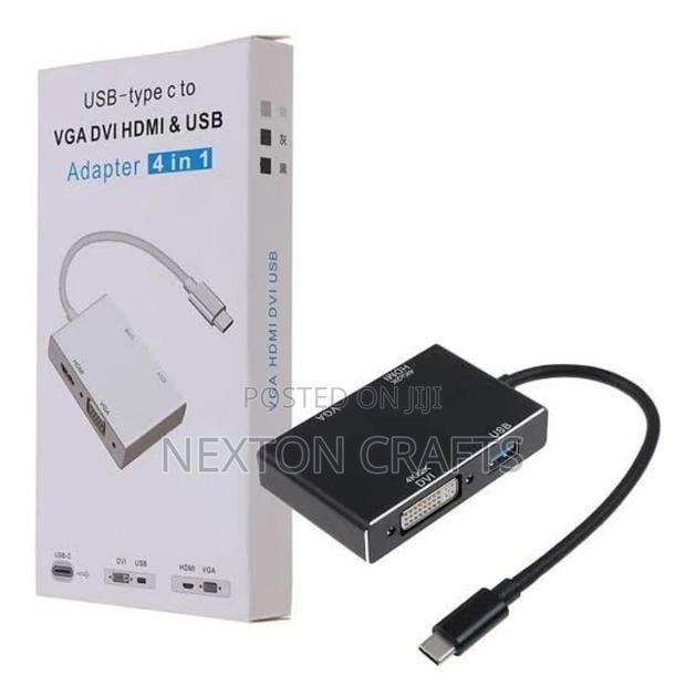 Type C USB C to Vga, Dvi, HDMI USB 3.0 4 in 1 Adapter