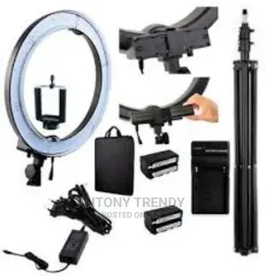 EMART 18'' LED Ring Light With Light Stand, Dimmable Color