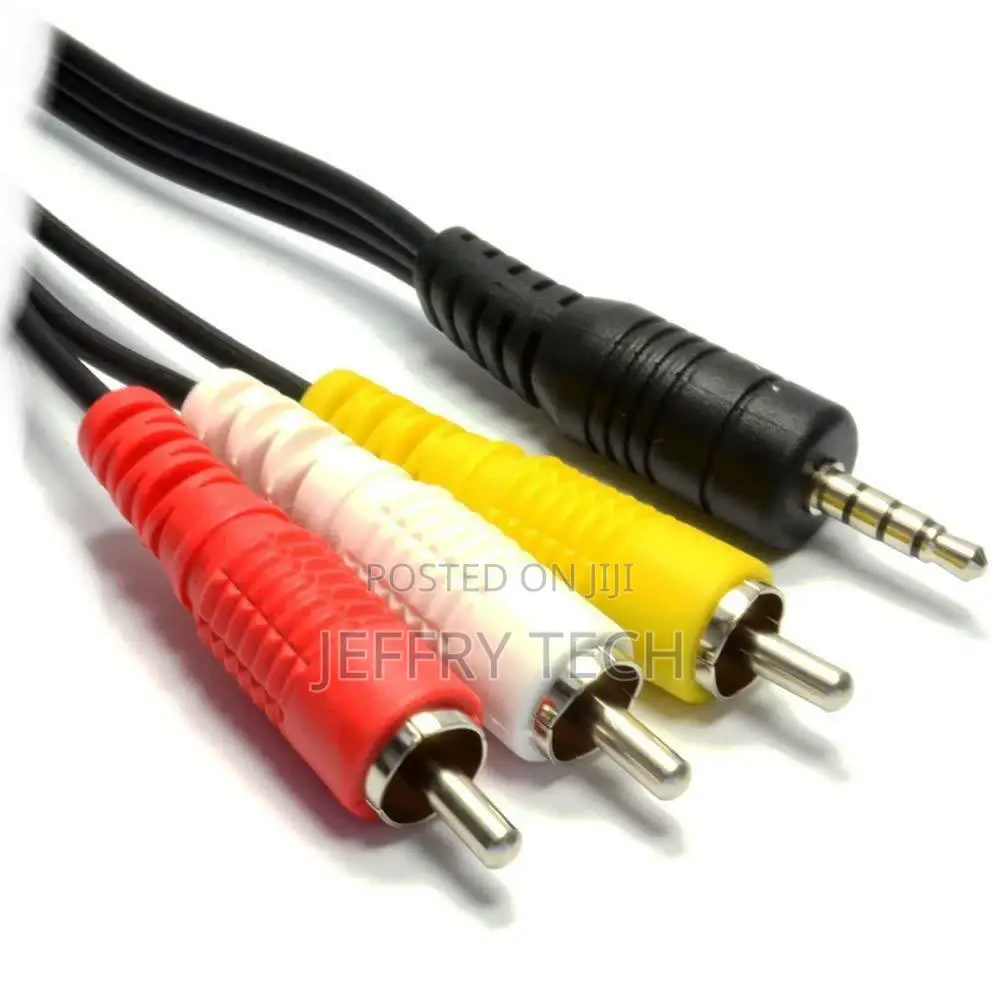 3.5mm Jack 3 RCA Phono Lead Video Audio AV Cable Canon Sony