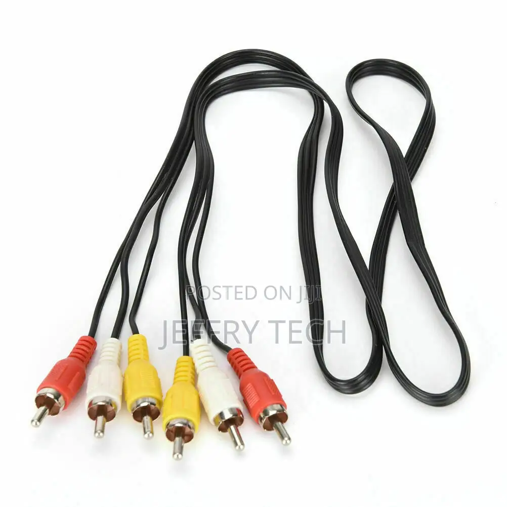 1m 3 RCA Male to Plug Cable/Lead PHONO Audio Video Composi