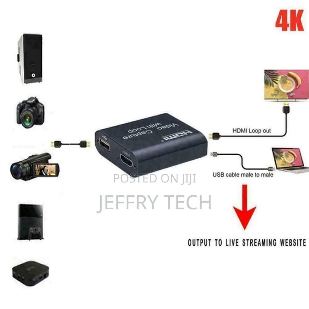 USB 2.0 HDMI Video Capture Card 4K 1080P 60fps Record Stream