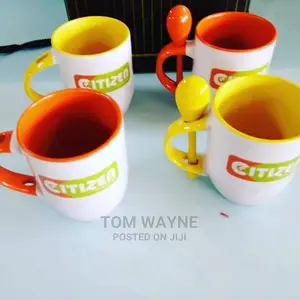 Two Tone Coloured Spoon Mugs or Cups That Can Be Printed