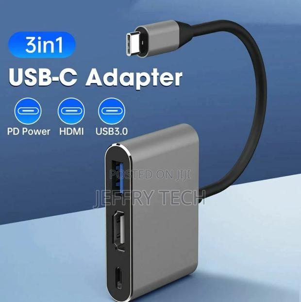Type-C Hub Adapter to HDMI/VGA/USB/USB-C 3 in 1 USB 3.0 Char