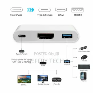 3 IN 1 USB 3.1 Type-C USB-C to Female HUB 4K HD HDMI Data Ch