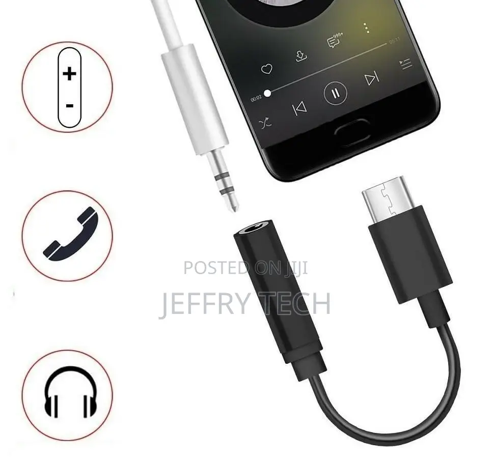 3.5mm AUX Jack Female to USB 3.1 Type-C Male Audio Cable Ada