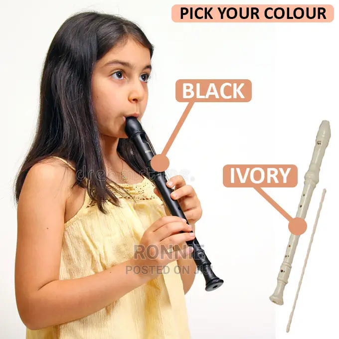 Educational 8 Holes Recorder Flute For School Kids - Ivory