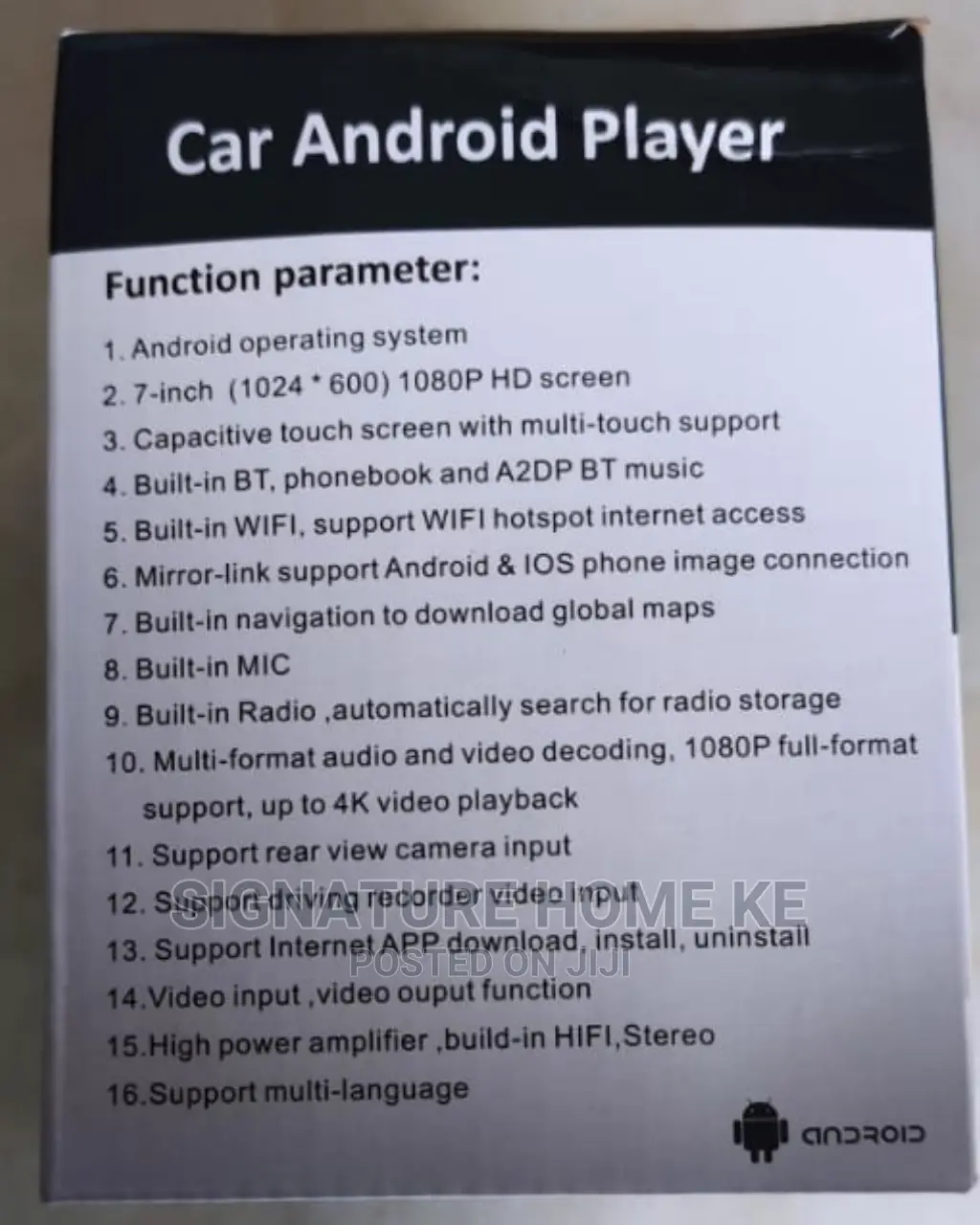 7" Car Android Screen