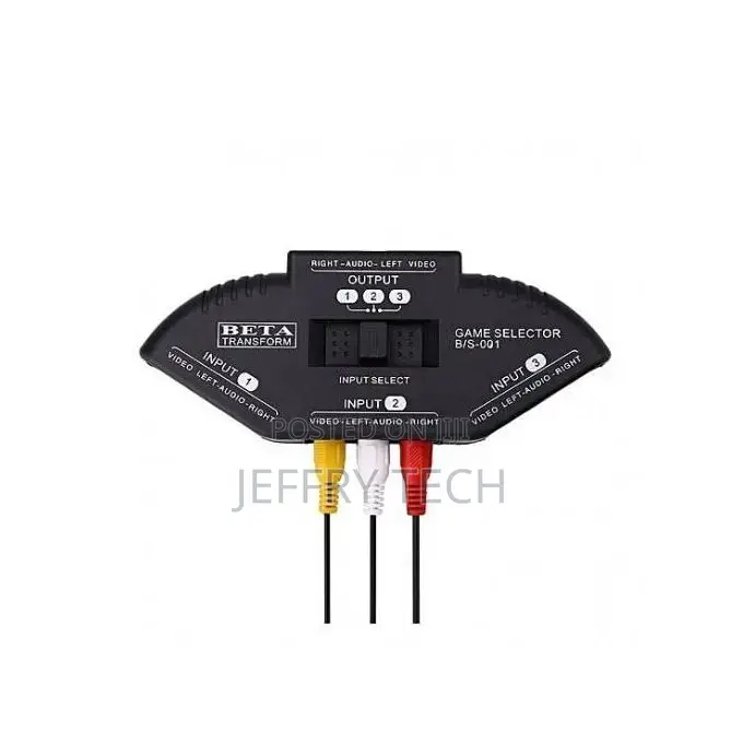 AV Switch Selector Box Splitter 3ways With Cable