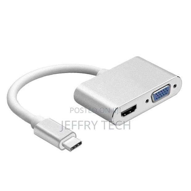 Premium 2in1 USB Type C Hub 4K HDMI VGA Display Adapter Spli - main view