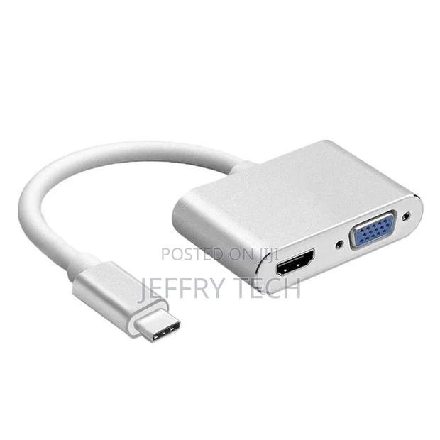 Premium 2in1 USB Type C Hub 4K HDMI VGA Display Adapter Spli - thumbnail 3