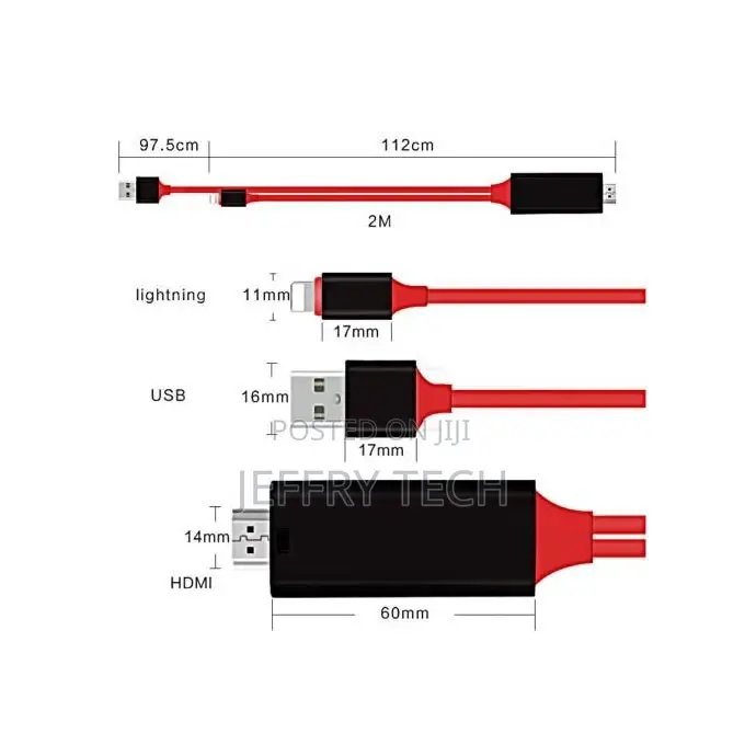 1080P Lightning to HDMI Cable - Red