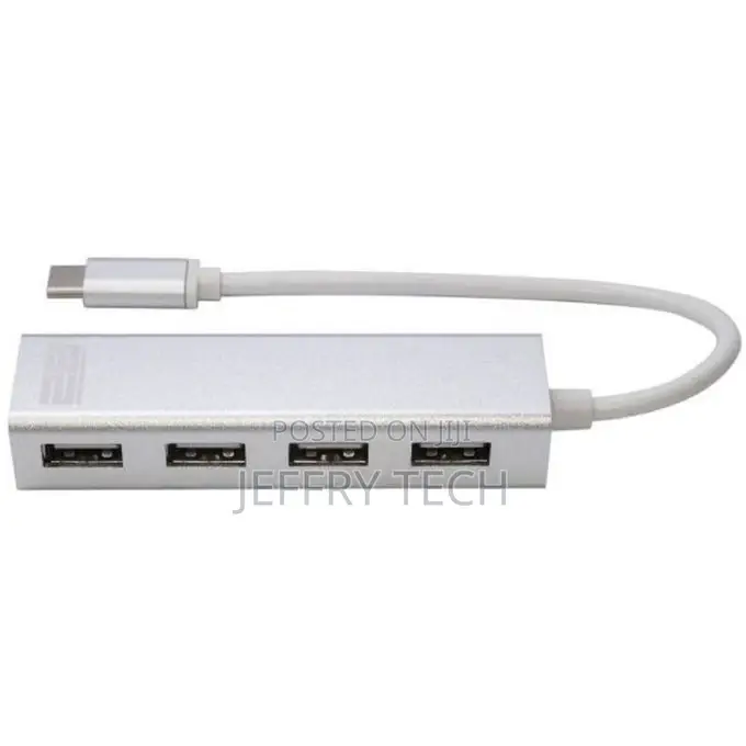 2B USB Type-C Hub With 4 Usb Ports - Silver