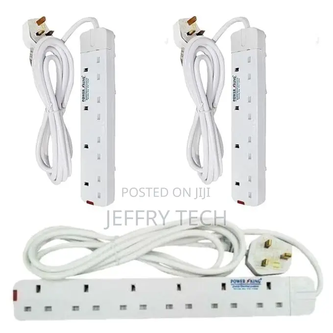 Power King 4 Way Power Extension 3M Cable COMBO + FREE 6 WAY