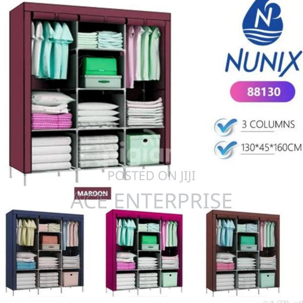 Portable Wardrobe Metallic 3 Column - main view