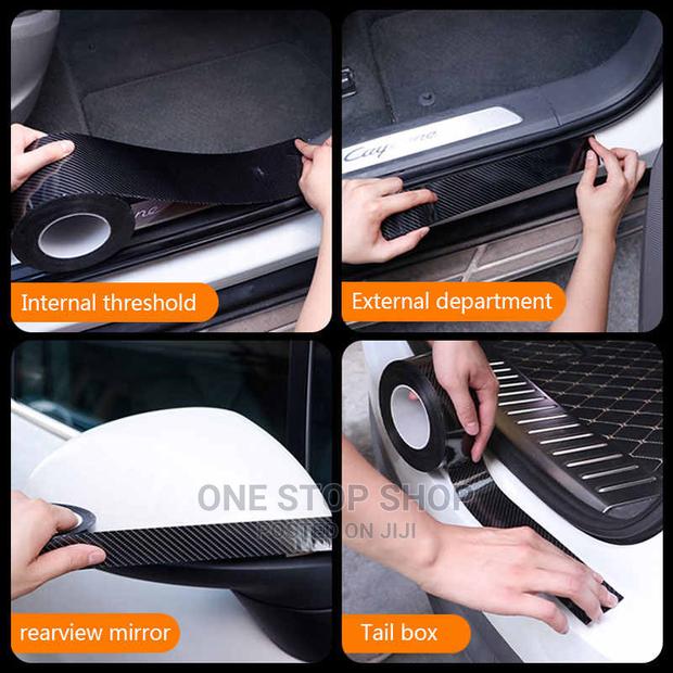 5D Carbon Fiber Rubber Door Sill Protector - main view