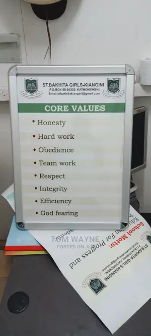 Snapper Frame Fixed With School Motto and Core Values Poster