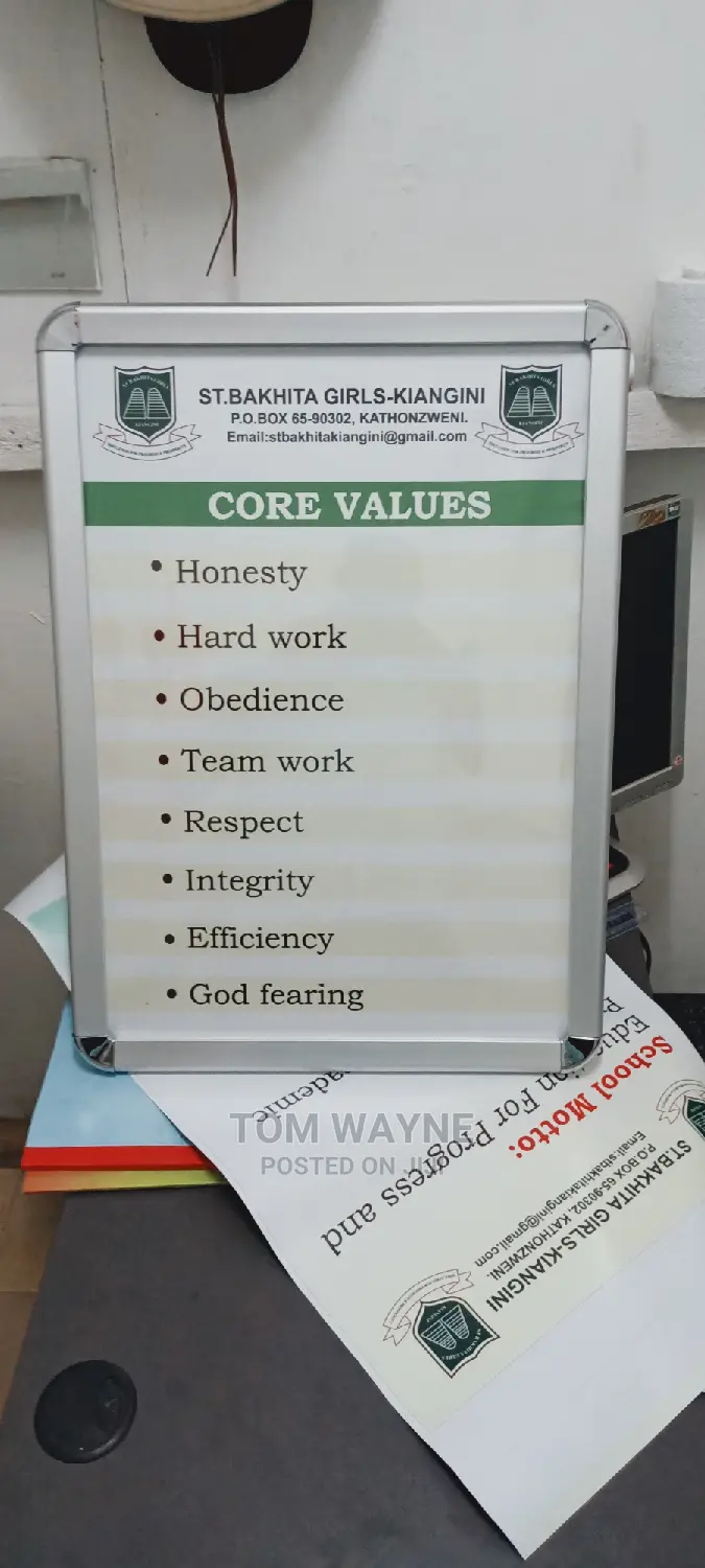 Snapper Frame Fixed With School Motto and Core Values Poster
