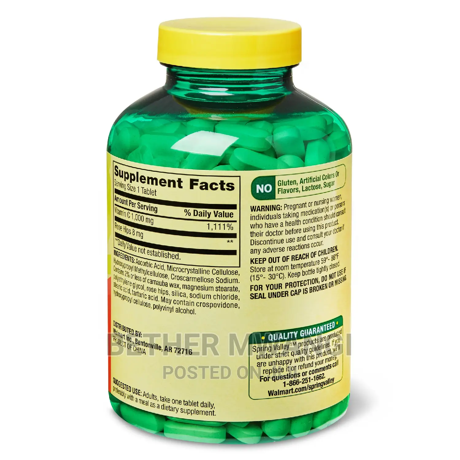 Spring Valley Vitamin C With Rose Hips Tablets, 1000 Mg