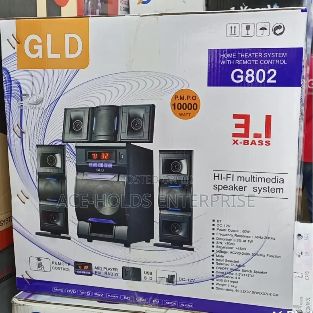 3.1ch Gld G802 Subwoofer Home Theater System.
