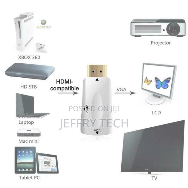 1 X Hdmi-Compatible Male to VGA Female Adapter Converter For