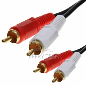5m Twin RED WHITE 2 X RCA PHONO Audio LEFT RIGHT Cable Male