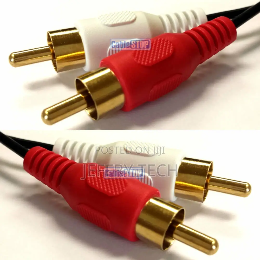 10m Twin RED WHITE 2 X RCA PHONO Audio LEFT RIGHT Cable Male