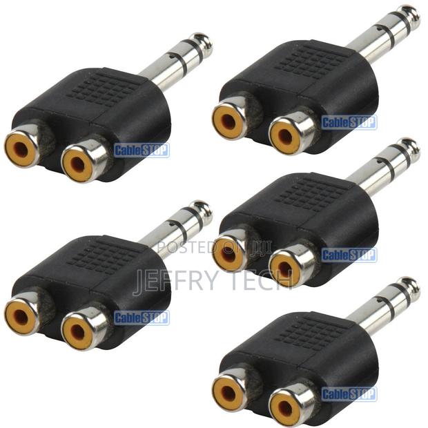 5 X 6.35mm STEREO Jack to 2x Twin RCA Phono Female Socket Au