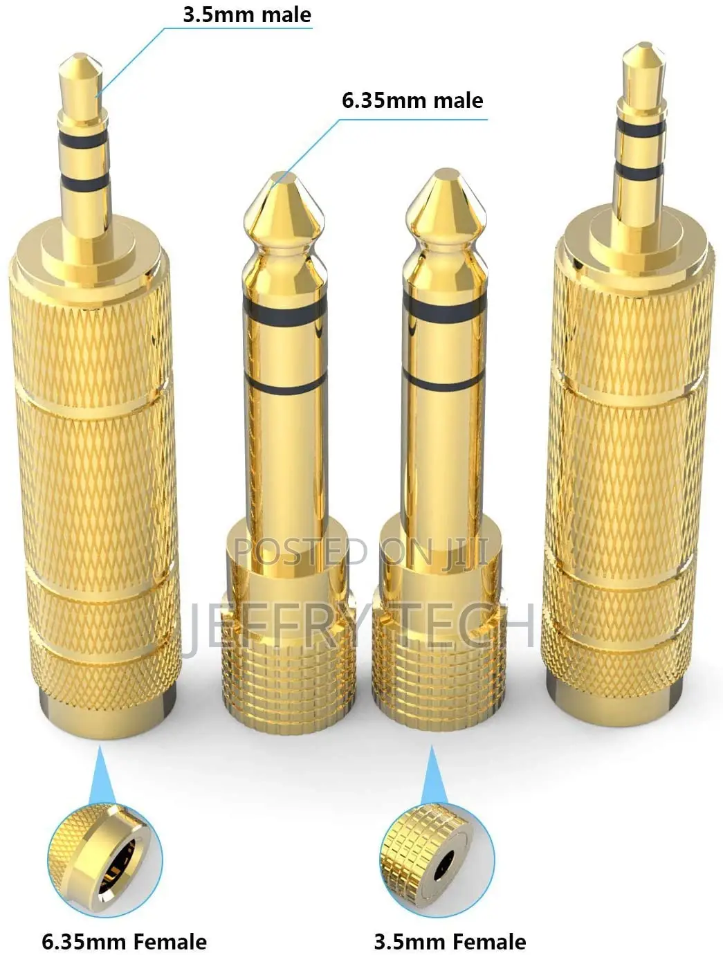 Headphone Adapter 6.35mm (1/4 Inch) Male to 3.5mm (1/8 Inch)
